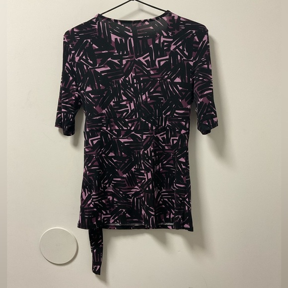 Merona Stylish Cool Comfort Material Nicely Patterned Pink Purple & Black Top! - Picture 7 of 9